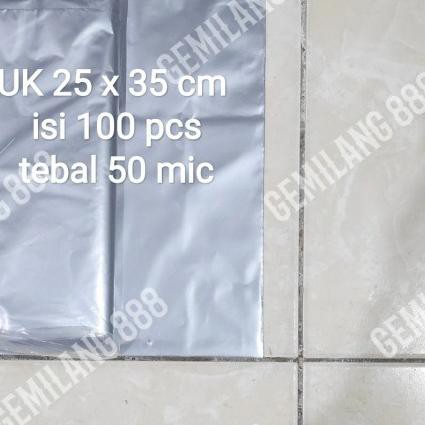 

✳ Polymailer uk 25x35 (100pcs) Plastik Packing Lem Silver, Plastik Lem - Silver ❊