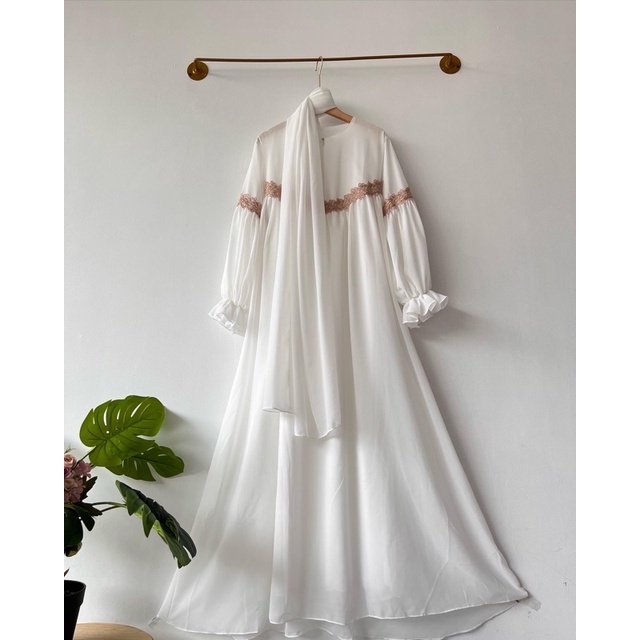 mirrana maxi set pashmina-Putih