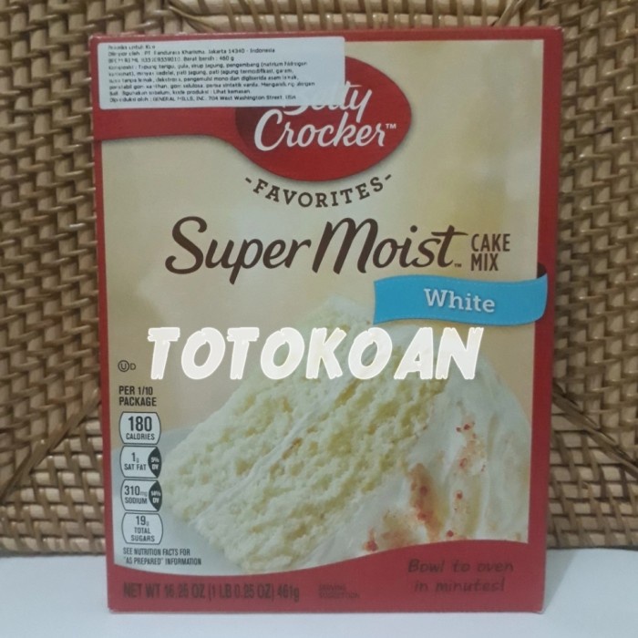 

BISA COD BETTY CROCKER SUPER MOIST CAKE MIX WHITE 461 GR
