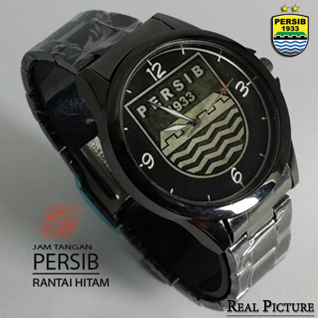 (BEST ITEM) JAM PERSIB RANTAI HITAM (MOTIF) 36