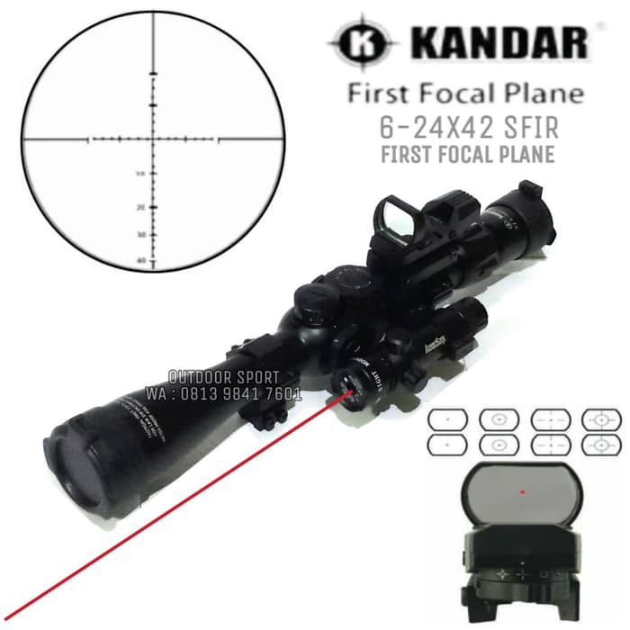 Jual Telescope Kandar 6 24x42 Ffp Sfr With Holosight Rgd Scope Red Laser Riflescope Hunting