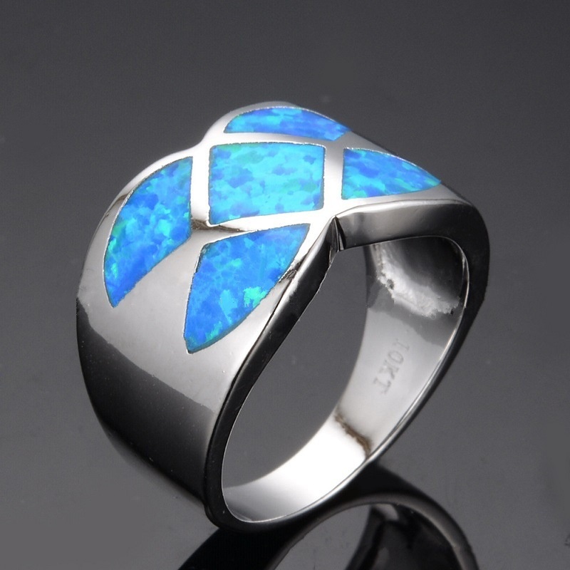 New Opal Geometry Diamond Women's Ring