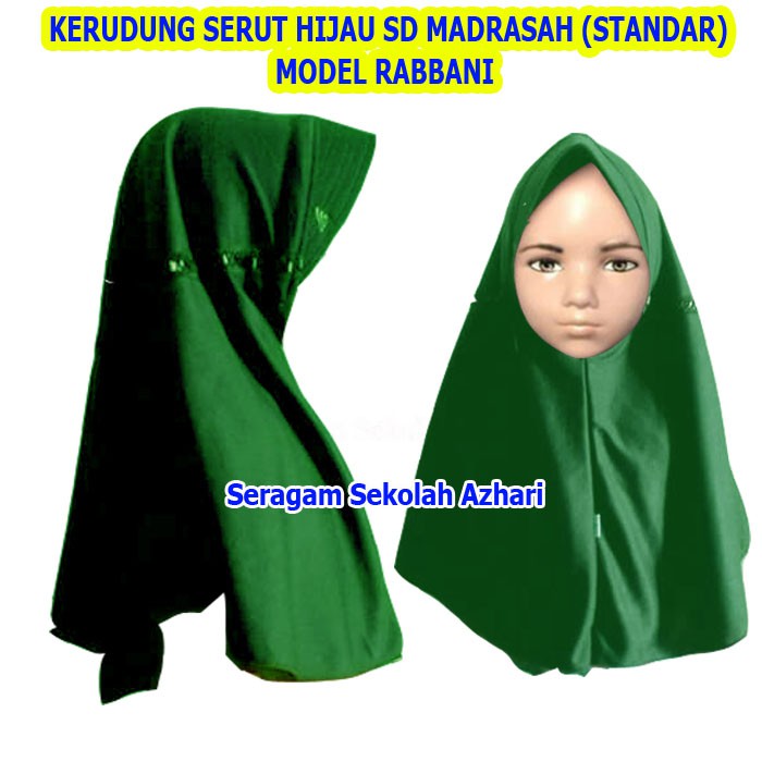 Kerudung Sekolah SD SMP Warna Hijau-Jilbab Sekolah Madrasah Hijau-Seragam Sekolah SD-Seragam Sekolah