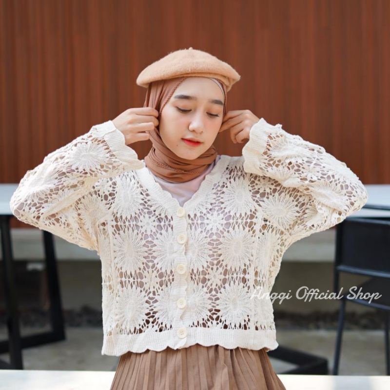 ANGGI Cameli Vest | Vest Wanita | Vest Rajut | Rompi Rajut Wanita | Rompi Wanita | Korean Style