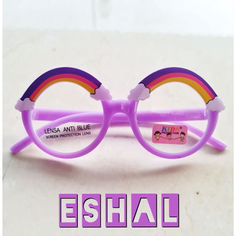 Kacamata Anak Anti Radiasi model Pelangi / Rainbow sunglasses anak perempuan keren-Ungu