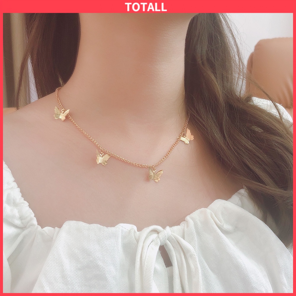 [✅READY STOCK] Kalung Liontin Kupu Anti Karat Rantai Klavikula Logam Kalung Geometris Fashion  Penjualan Panas Mode