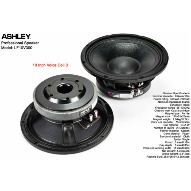 Speaker Ashley LF10V300 LF10 V300 10INCH