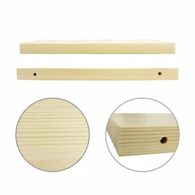 FLOATING SHELF AMBALAN KAYU TEMPAT MENYIMPAN BUKU DLL