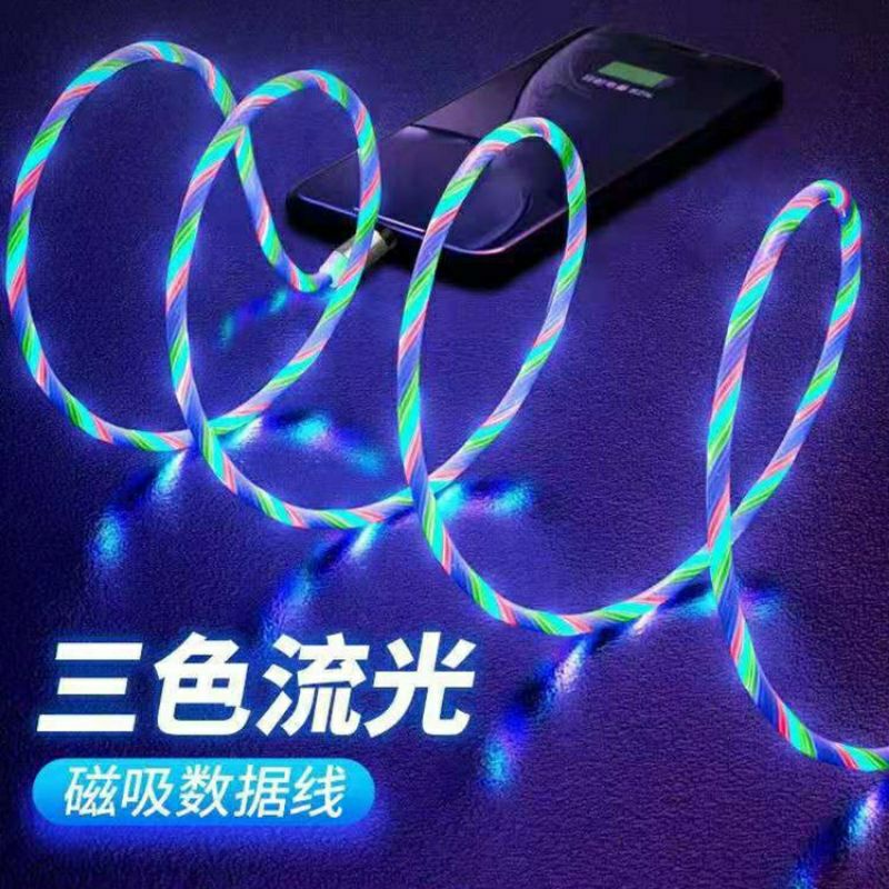 1 PLUG Kabel Data Magnet Led/ Charger Micro USB Magnetik Fast Charging IOS/ANDROID 1 LEd