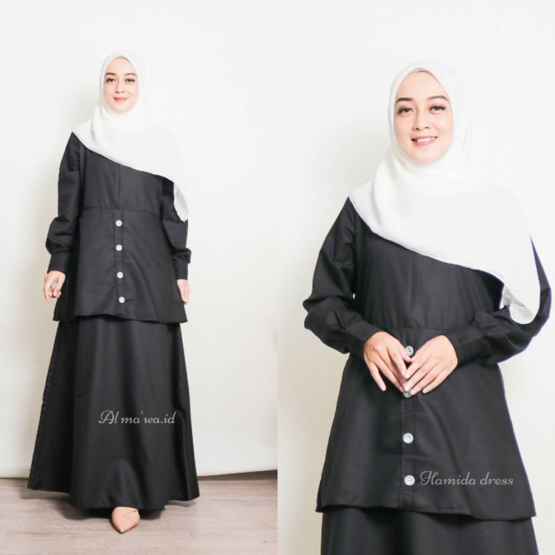 Gamis Toyobo kerja pdh. pns. daily TOYOBO HITAM