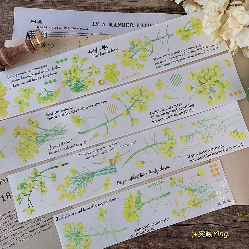 

[Sample] Yi Dream House Rapeseed PET Tape / Journal scrapbook planner bujo