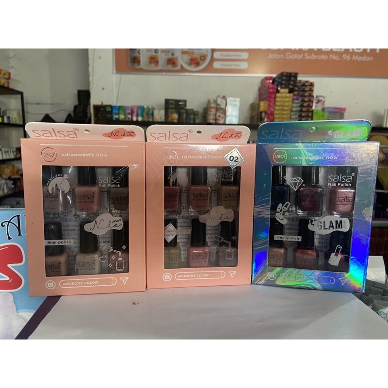 [ub] salsa kutek box isi 6 seri nude -- salsa kutek glam glow -- kutek salsa seri nude