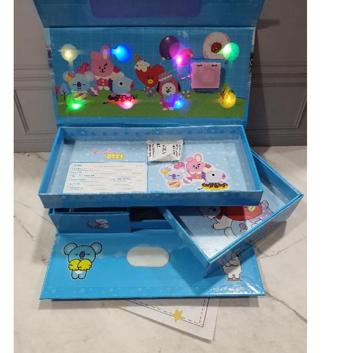 

[KODE B0VZS] kotak pensil KODE password ada LAMPU/pencil case/KODE LED