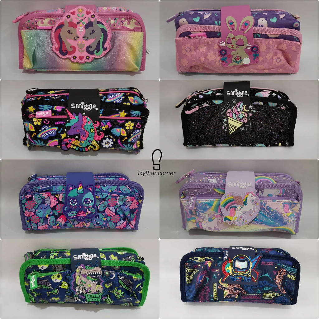 KOTAK PENSIL PENCIL CASE SMIGGLE SEQUIN / THREEFOLD / KAIN