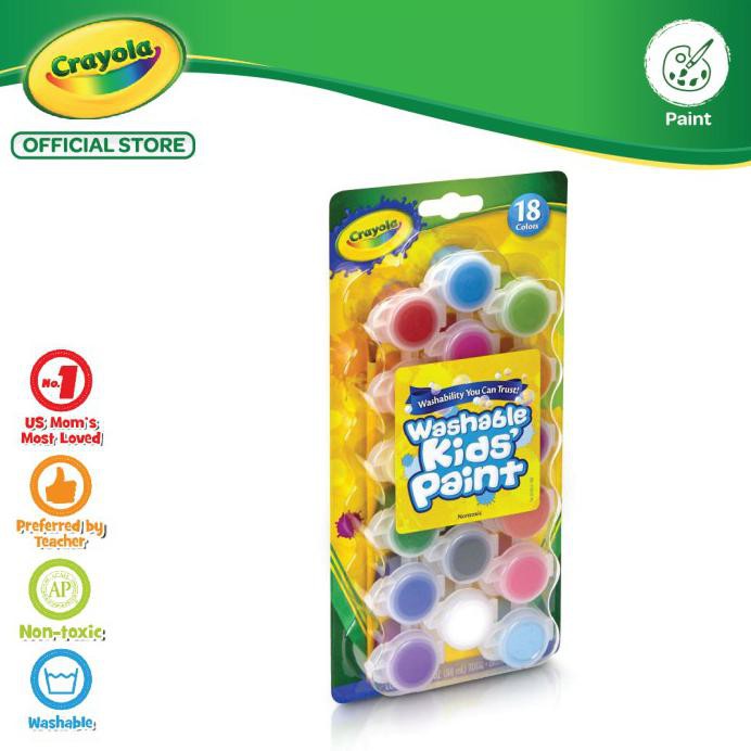 

CRAYOLA WASHABLE PAINT POTS - 18 COLOR