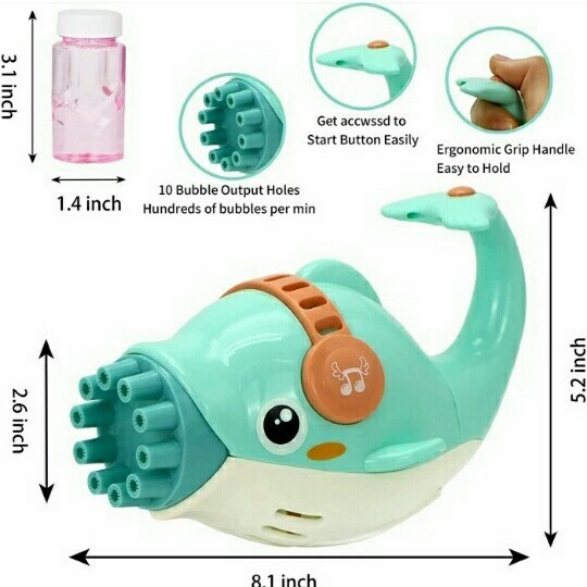 DOLPHIN BUBLE GUN / MAINAN ANAK BUBBLE GELEMBUNG SABUN DOLPIN