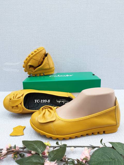 NEW !!! Sepatu Clarks radial Bow/sepatu wanita clarks kulit asli/Clarks radial bow