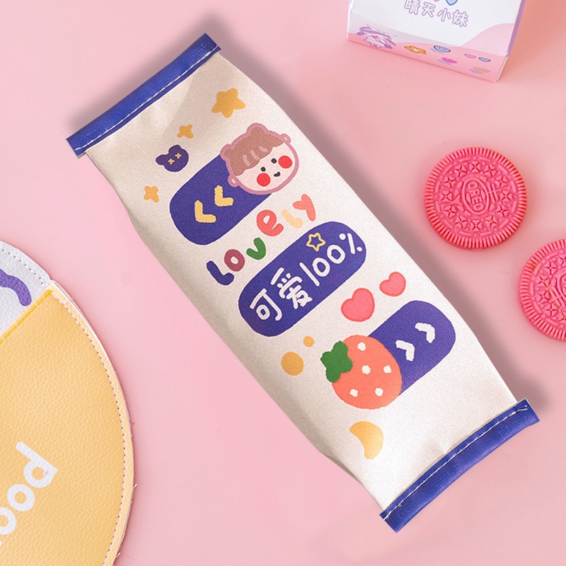 MURMURE.ID | TEMPAT PENSIL UNIK MILK COOKIES KOTAK PENSIL BUNGKUS JAJAN CIKI SNACK PC039-GIRL LOVELY