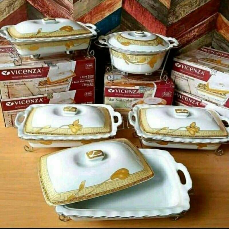 [Packing Kayu] Prasmanan Pesta Vicenza Keramik Set 5 Buah