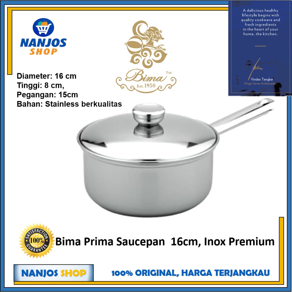 Bima Panci Saus Prima Saucepan Saucepot Inox Premium 16cm B2007116