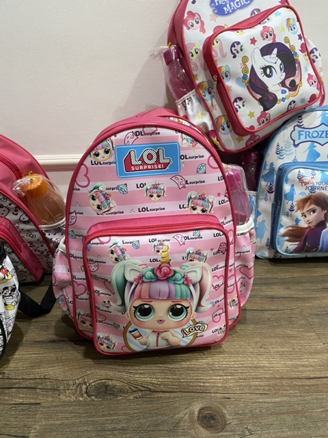 TAS BERANAK BOTOL MINUM TEMPAT MAKAN 3IN1 TAS SEKOLAH RANSEL ANAK SEKOLAH PEREMPUAN PG TK SD