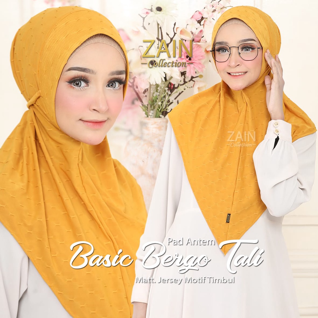 Jilbab Instan Bergo Basic Tali Ori Zain Collection-MUSTARD