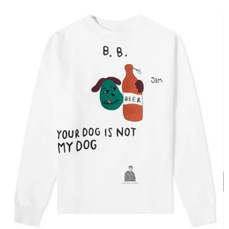 V KIM TAEHYUNG BTS YOUR DOG IS NOT MY DOG CREWNECK TAEHYUNG BTS SWEATER V BTS KIM TAEHYUNG BAJU KPOP