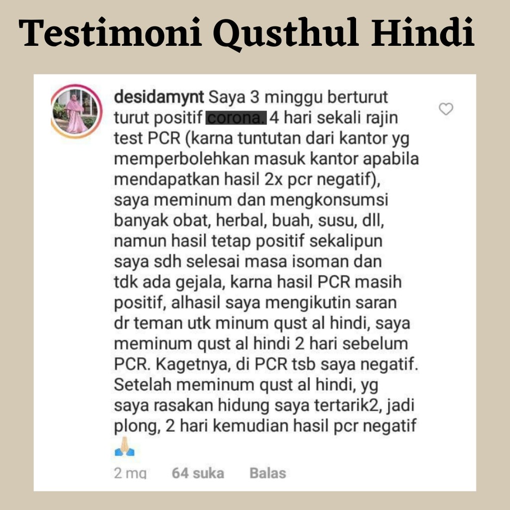 Qusthul Hindi Marwani Qust Al- Hindi Qist Hindi Menangkal Virus dan Racun 50 gr Anti COVID