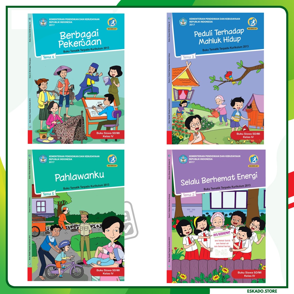 Buku TEMATIK Kelas 4 / IV SD Kurikulum 2013 ORI FULL COLOR