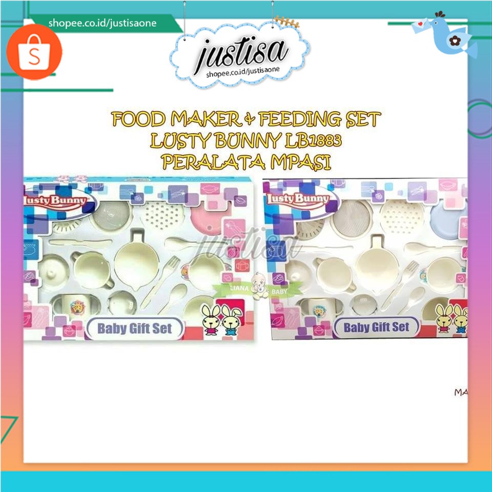 Promo !! FOOD MAKER &amp; FEEDING SET LUSTY BUNNY BESAR PERALATA MPASI -PERALATAN MPASI BABY LENGKAP MURAH