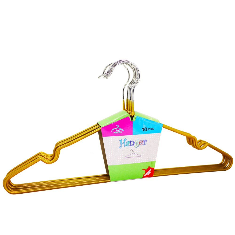 Hanger anti Selip Stainless Steel 10 pcs Warna Random / Gantungan Baju