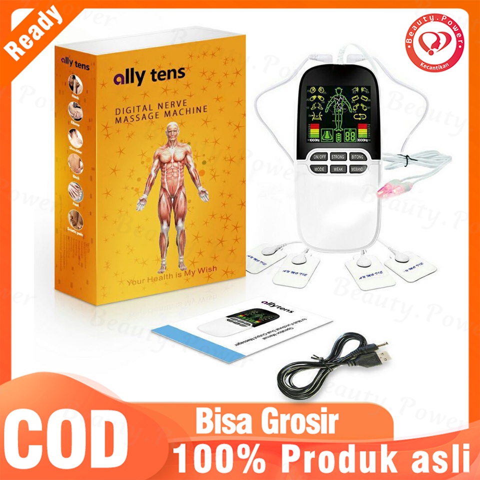 Alat Pijat Elektroda Digital Multifungsi Tens Unit Upgrade 4 Koyo Gel Pads Untuk Relaksasi Otot