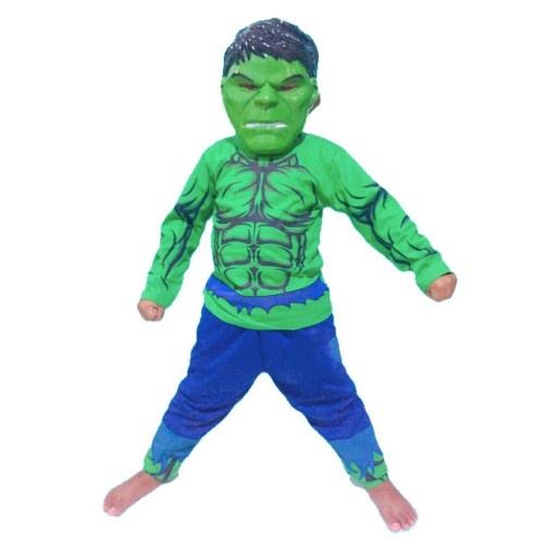 KOSTUM BAJU ANAK HIJAU HULK GRATIS TOPENG / BAJU ANAK HULK DAPAT TOPENG TERBARU TERLARIS