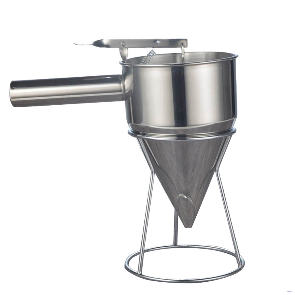 Corong Piston Dispenser Adonan Pancake Bahan Stainless Steel Dengan Stand Untuk Alat Dekorasi Kue