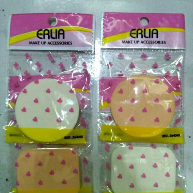 Spon bedak bulat dan kotak spon bedak arlia/erlia spon bedak padat