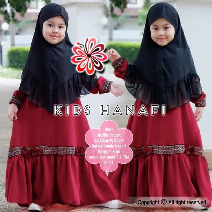 Max Kid Azizah / Syari Anak Modist / Baju Lebaran Anak Cantik SX249 Chm Hanafi Kids Maxi Syari Pakai
