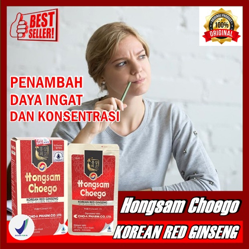 

BestSeller Hongsam choego 1dus isi 10 sachet BPOM obat penambah daya ingat konsentrasi dewasa herbal