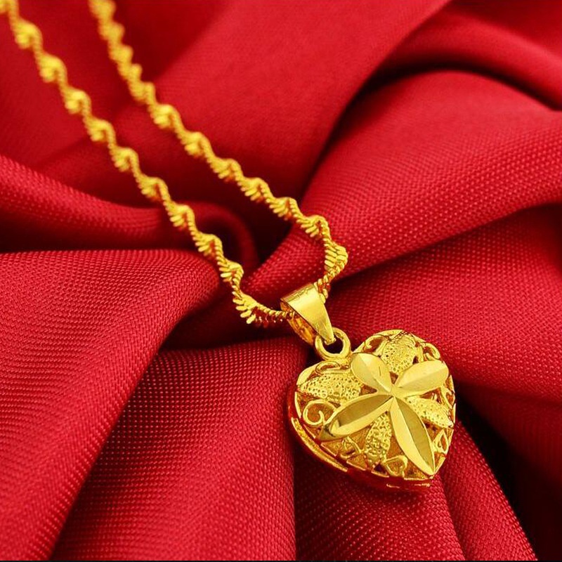 Kalung Wanita Bentuk Hati Emas 24K Pendant