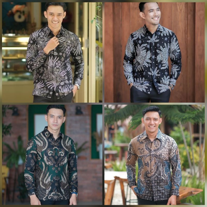 KEMEJA PANJANG PADI 003 Kemeja Batik Pria Modern Lengan Panjang Casual Modis Slim Fit Trendy Masa Kini