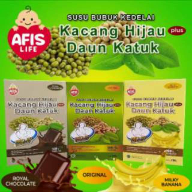 Afis life susu bubuk kedelai kacang hijau daun katuk 200gr 200gr