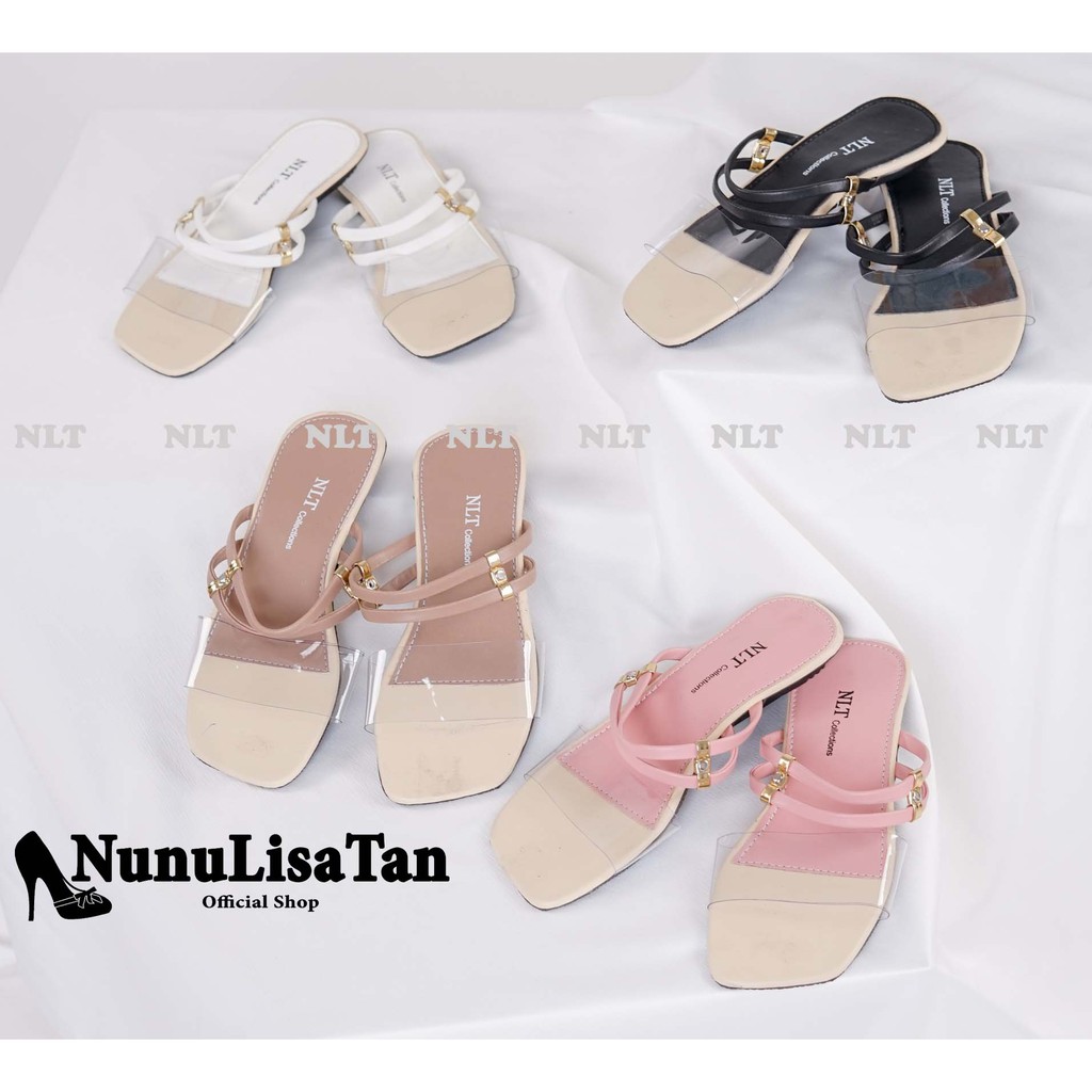 NunuLisaTan CUPID - Terbaru Sendal Sandal Teplek Mika Korea hitam pink mocca putih