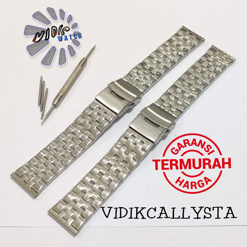 Strap B807 Tali Jam Tangan Stainless steel Rante Rantai Silver 22mm Tali strap Watch solid bagus  22