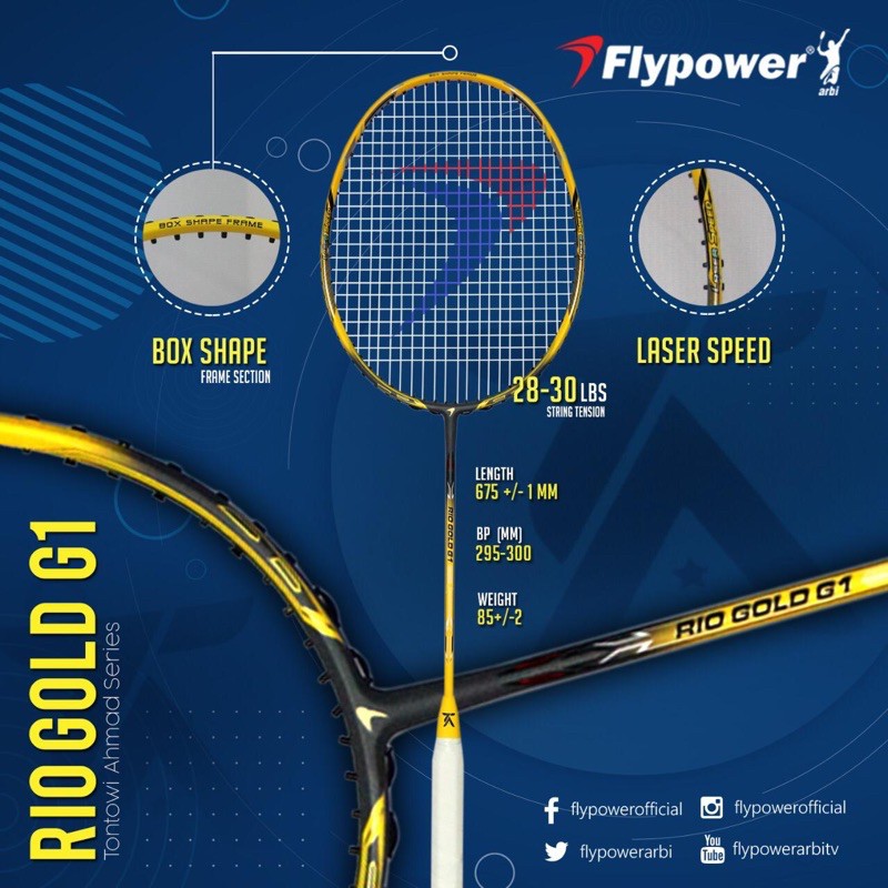 Raket Badminton Flypower Rio Gold G1