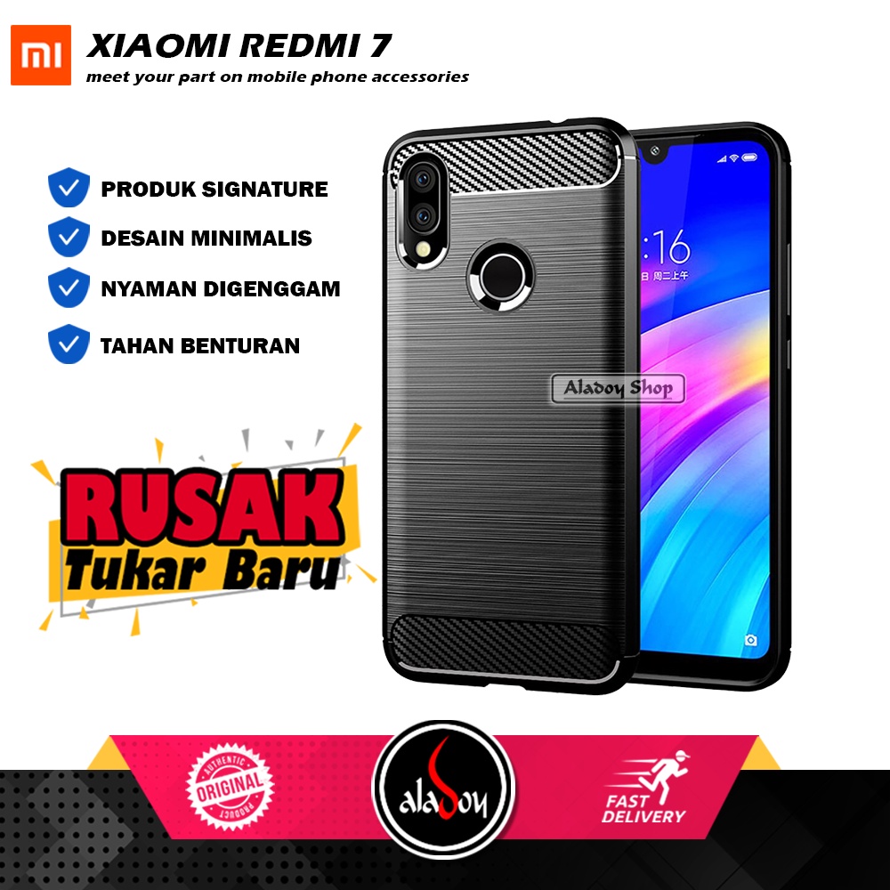 Case Xiaomi Redmi 7 New Soft Case Carbon Premium Casing