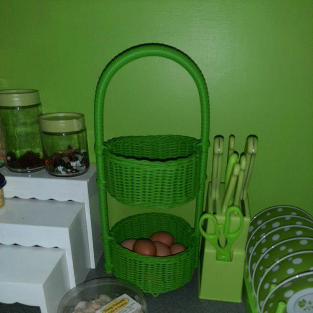 Keranjang Bawang Rotan Sintetis 2 Susun