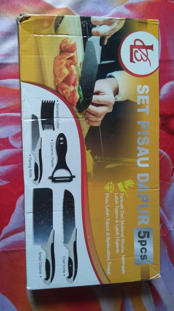 Set Pisau Dapur Isi 5pcs Hitam / Pisau Set 5pcs Murah Grosir