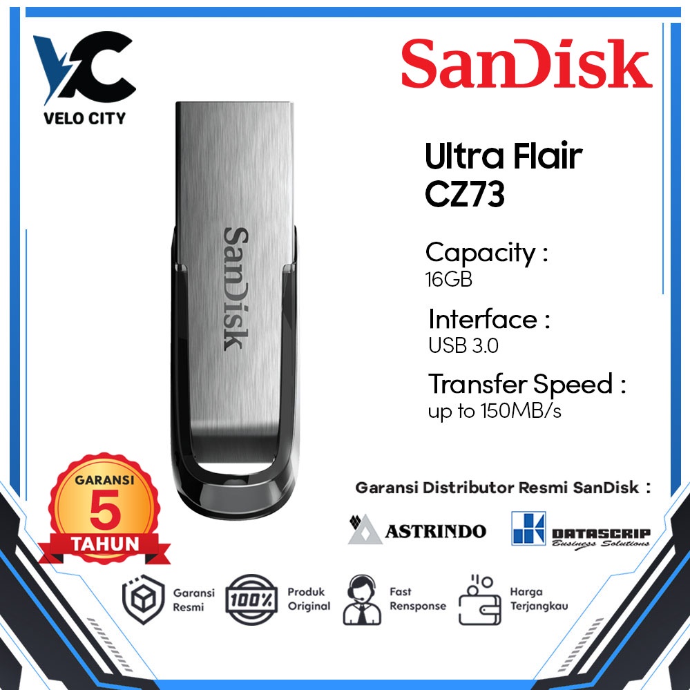 FLASHDISK 16GB  SANDISK USB FLASH ULTRA FLAIR CZ73 USB 3.0 /FLASHDISK 16 GB CZ 7316GB