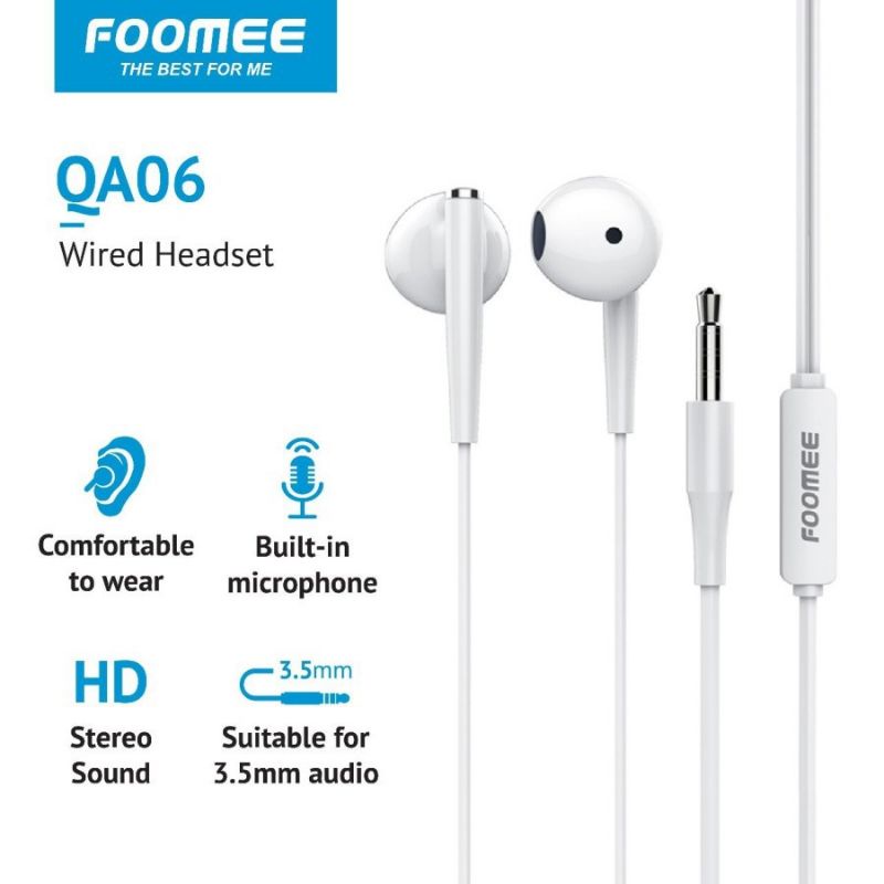 HEADSET FOOMEE QA06 HIFI HD STEREO SOUND EARPHONE FOOMEE QA06