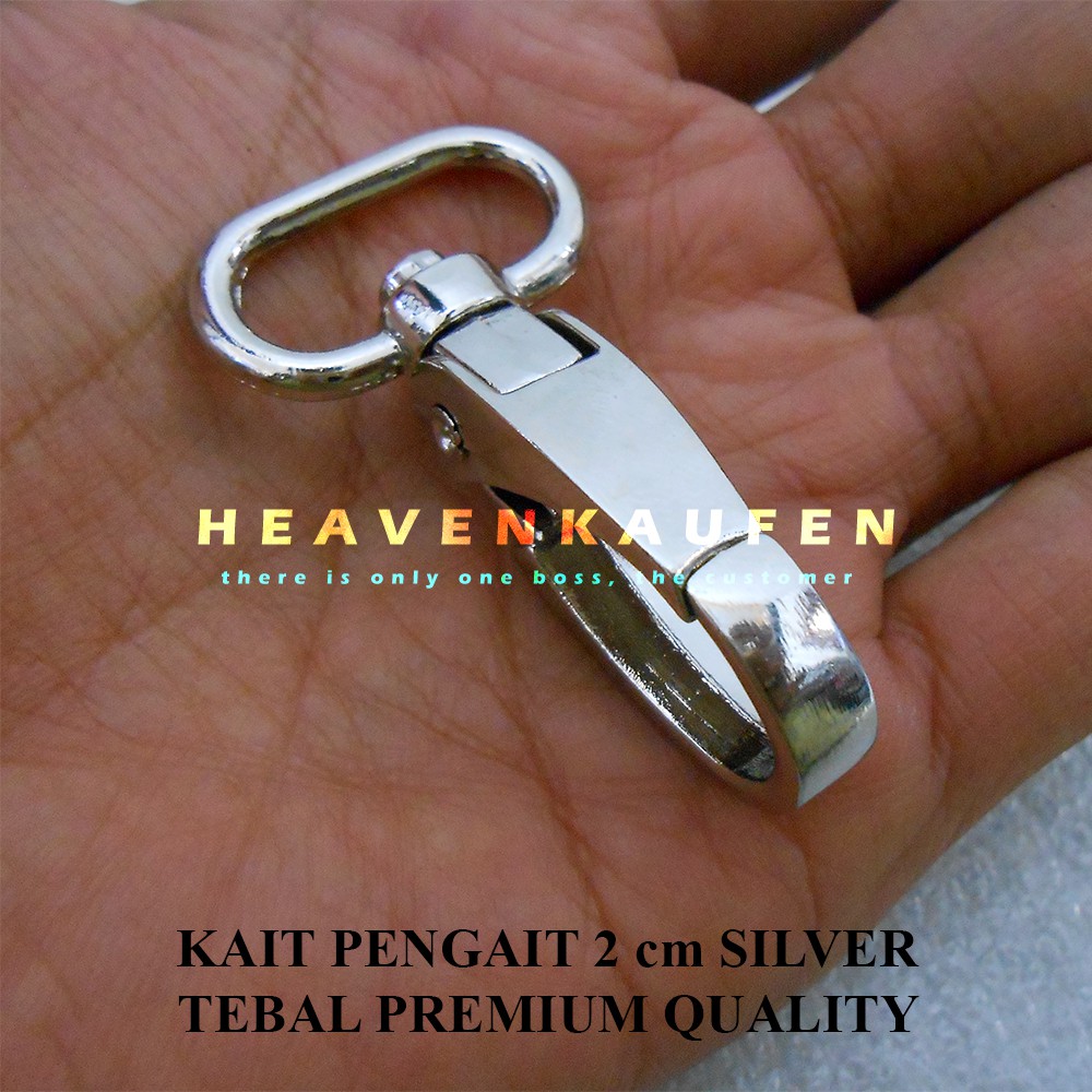 Pengait Kait Tas (Hook Tas) 2 cm Nikel Silver 2 cm Tebal Kualitas Premium