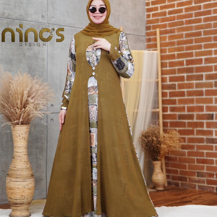 Gamis wanita Gamis Ninos 845 ORI Nino's Design baju muslim wanita modern terbaru te remaja dewasa te